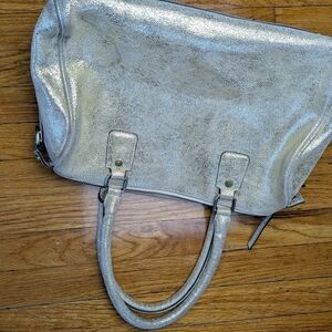 Jane Marie Gold Leather Satchel